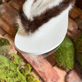 VALENTINO Mink Fur Thong Sandals SZ40(10US)