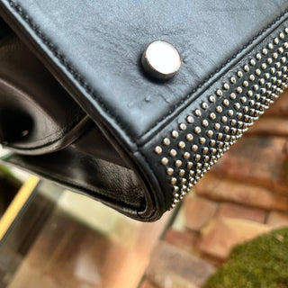 SAINT LAURENT Sac de Jour Small Black Studded Leather Tote Bag