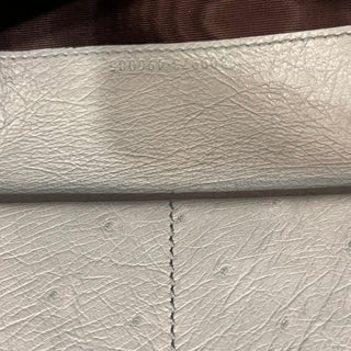 GUCCI Long Zip Organizer Blue Ostrich Interlocking G Wallet