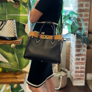LOUIS VUITTON On My Side Black Calfskin Monogram Tote Bag