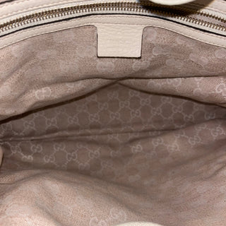 GUCCI Diana White Leather Bamboo Top Handle Tote