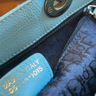 CHRISTIAN DIOR Medium Light Blue Cannage Vintage Tote