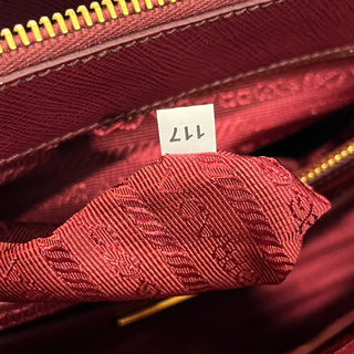 PRADA Bi-Color Saffiano Lux Leather Pocket Tote Bag