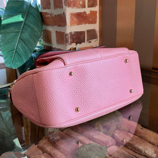 GUCCI Anita Pink Calfskin Bamboo Shoulder Bag ADI11213