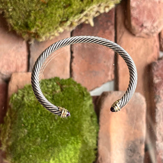 DAVID YURMAN Classic Cable Sterling Silver Amethyst Bracelet