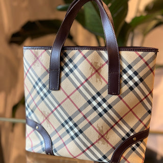 BURBERRY Haymarket Check Tote Bag