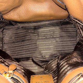 PRADA Brown Vitello Daino Leather Tote
