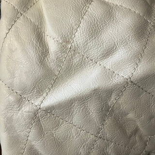 CHANEL White Accordion with Center Closure Shoulder Bag ADI11207