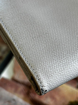 CHANEL Gray Coco Button Wallet