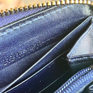 GUCCI GG Imprime Wallet Blue Canvas Wallet
