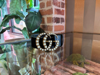 GUCCI Black GG Marmont Pearl Belt Sz 85/34 ( US 6)