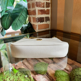 GUCCI Aphrodite Small Mystic White Goatskin Shoulder Bag