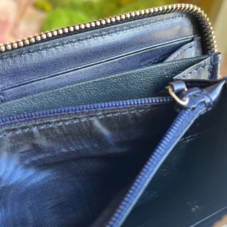 GUCCI GG Imprime Wallet Blue Canvas Wallet