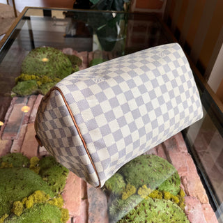 LOUIS VUITTON Speedy 30 Damier Azur Canvas Satchel