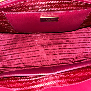 PRADA Bi-Color Saffiano Lux Leather Pocket Tote Bag
