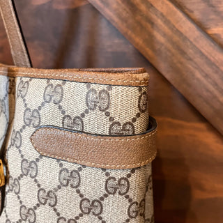 GUCCI GG Web Canvas Vintage Tote