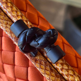 BOTTEGA VENETA Satin Intreccio Impero Ayers Knot Clutch