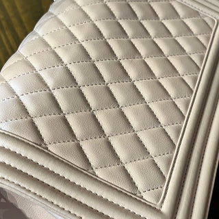 CHANEL Boy Bag Old Medium Baby Pink Calfskin Shoulder Bag