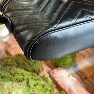 GUCCI GG Marmont Vanity Black Matelassé Leather Crossbody Bag