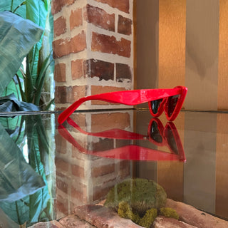 CELINE CL40019I 66N Red Acetate Cat Eye Sunglasses