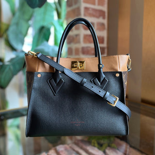 LOUIS VUITTON On My Side Black Calfskin Monogram Tote Bag