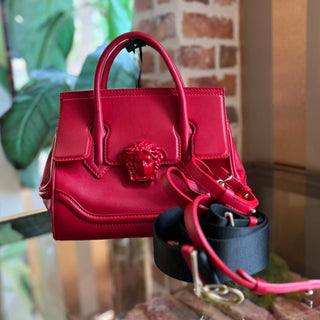 VERSACE Palazzo Empire Medium Red Top Handle Bag