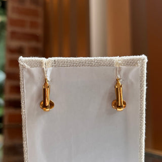 CHANEL CC Clip On Round Gold-Plated Crystal Vintage Earrings