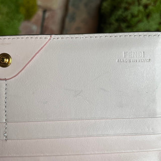 FENDI Light Pink Monster Eye Calfskin Wallet