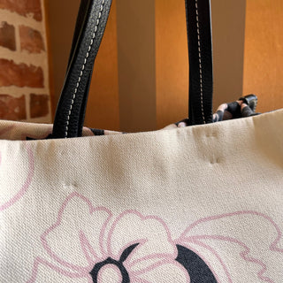 VALENTINO Floral Print Canvas Tote