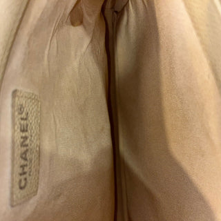 CHANEL CC Tote Cream Quilted Caviar Leather Vintage Tote Bag