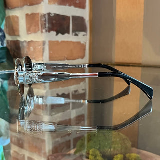 CELINE CL40235U Triomphe Silver Smoke Metal 01 Oval Sunglasses