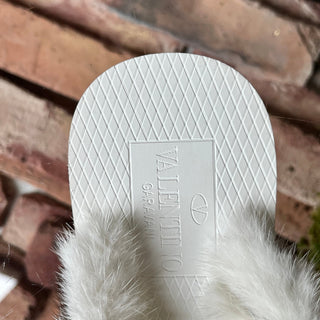 VALENTINO Mink Fur Thong Sandals SZ40(10US)