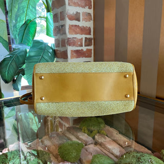 FENDI Chameleon Yellow Woven Raffia Tote