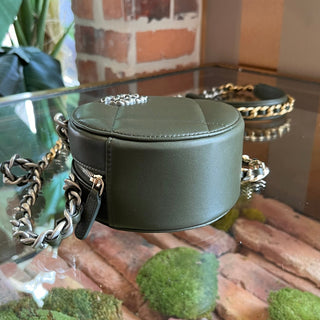 CHANEL 19 Round Green Quilted Lambskin Crossbody