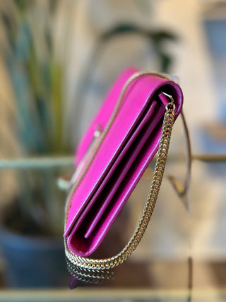 Saint Laurent Bubblegum Classic Y Ligne Chain Wallet