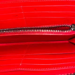 CHRISTIAN LOUBOUTIN Zip Around Gray Leather Studded Long Wallet