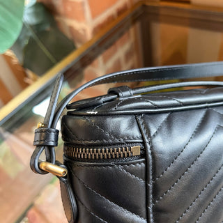GUCCI GG Marmont Vanity Black Matelassé Leather Crossbody Bag