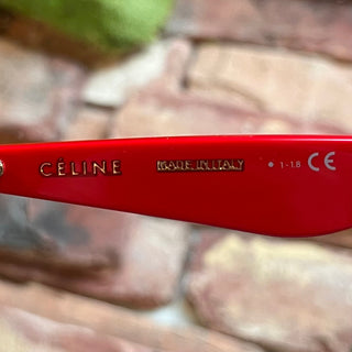 CELINE CL40019I 66N Red Acetate Cat Eye Sunglasses