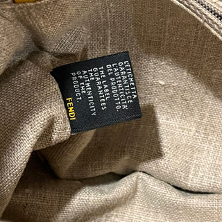 FENDI Chameleon Yellow Woven Raffia Tote