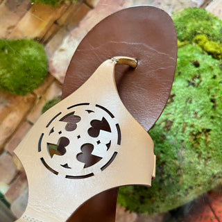 TORY BURCH Tan Leather Zoey Ankle Wedges SZ 38 (8 US)