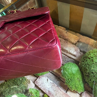 CHANEL Vintage Burgundy Jumbo Single Flap
