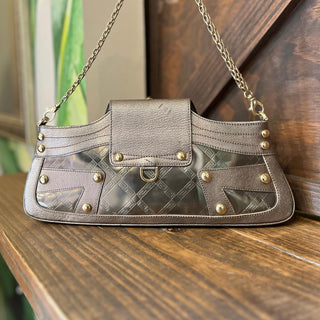 VERSACE Chain Bag Silver Medusa Head Shoulder Bag
