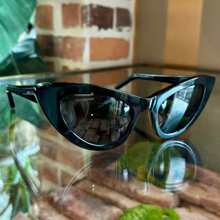 SAINT LAURENT Lily Cat-Eye Acetate Black Sunglasses