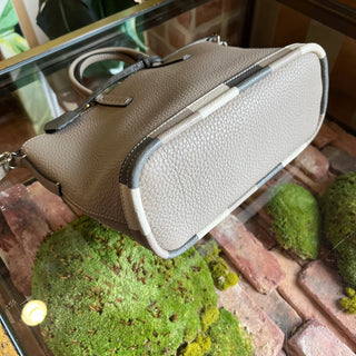 FENDI Selleria Gray Leather Tote Bag