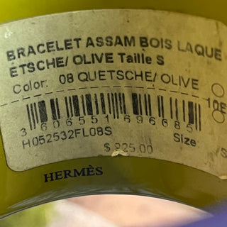 HERMES Wide Quetsch/Olive Incite Bangle SZ S