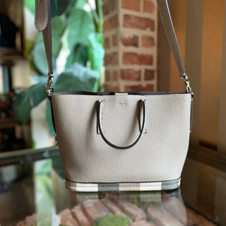 FENDI Selleria Gray Leather Tote Bag