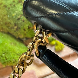 SAINT LAURENT Mini College Shiny Crackled Leather Shoulder Bag
