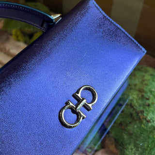 FERRAGAMO Purple Top Handle Wallet On Chain
