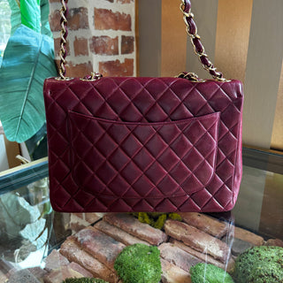 CHANEL Vintage Burgundy Jumbo Single Flap