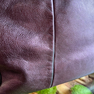 FERRAGAMO Metallic Purple Leather Woven Gancini Hobo Bag